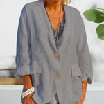 Veste d'été en coton et lin uni Femme
