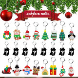 Porte-clés de Noël Boîte Aveugle de Compte à Rebours de 24 Jours