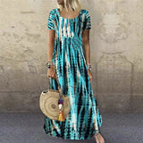 Robe décontractée ample à imprimé col rond