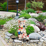 Ornement de jardin nain griffoir chat en résine