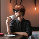 Chapeau de Couleur Unie Décontracté de Style Britannique pour Dames