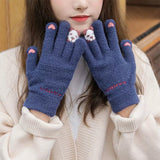 Gants à Écran Tactile Doublés de Laine Épaisse et Chaude