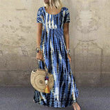 Robe décontractée ample à imprimé col rond