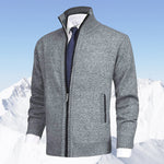 Veste de cardigan à col montant de couleur unie pour hommes
