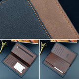 Long portefeuille souple à la mode pour hommes de couleur contrastée