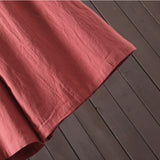 Pantalon large rétro décontracté en coton et lin