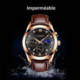 Montre à quartz lumineuse étanche pour homme