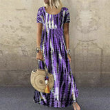 Robe décontractée ample à imprimé col rond