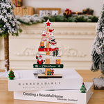 Ornement de Noël bonhomme de neige vieil homme en bois