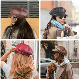 Chapeau de Couleur Unie Décontracté de Style Britannique pour Dames