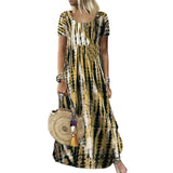 Robe décontractée ample à imprimé col rond