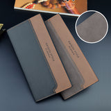 Long portefeuille souple à la mode pour hommes de couleur contrastée