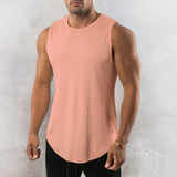 Gilet de fitness à col rond de couleur unie pour hommes