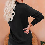 Sweat-shirt à col zippé de couleur unie