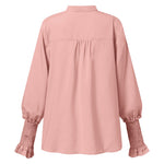 Chemise décontractée ample à manches longues et col en V imprimé