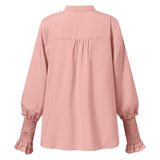 Chemise décontractée ample à manches longues et col en V imprimé