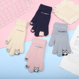 Gants à Écran Tactile Doublés de Laine Épaisse et Chaude