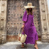 Robe de plage à manches bouffantes