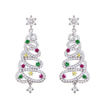 Boucles d'oreilles arbre de Noël brillant