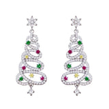 Boucles d'oreilles arbre de Noël brillant