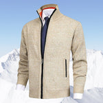 Veste de cardigan à col montant de couleur unie pour hommes