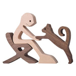 Amoureux des animaux - Ornements de table en bois sculpté