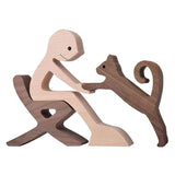 Amoureux des animaux - Ornements de table en bois sculpté
