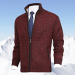Veste de cardigan à col montant de couleur unie pour hommes