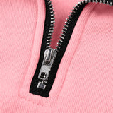 Sweat-shirt à col zippé de couleur unie