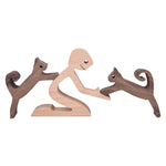 Amoureux des animaux - Ornements de table en bois sculpté