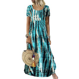 Robe décontractée ample à imprimé col rond