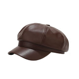 Chapeau de Couleur Unie Décontracté de Style Britannique pour Dames