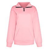 Sweat-shirt à col zippé de couleur unie