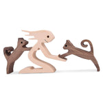 Amoureux des animaux - Ornements de table en bois sculpté