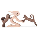 Amoureux des animaux - Ornements de table en bois sculpté