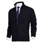 Veste de cardigan à col montant de couleur unie pour hommes
