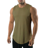 Gilet de fitness à col rond de couleur unie pour hommes