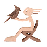 Amoureux des animaux - Ornements de table en bois sculpté