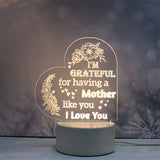Veilleuse en acrylique gravée - Meilleur cadeau de fête de mère