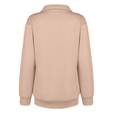 Sweat-shirt à col zippé de couleur unie