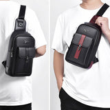 Sac à bandoulière vintage en cuir imperméable pour hommes d'affaires