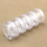 5 bouteilles scellées transparentes connectées