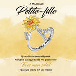 Bague Réglable Lettre Tournesol pour Fille/petite-fille