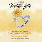 Bague Réglable Lettre Tournesol pour Fille/petite-fille