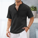 T-shirt De Plage Á Manches Courtes Avec Poche Hippie Pour Homme