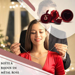 Boîte à bijoux en alliage d'aluminium avec rose