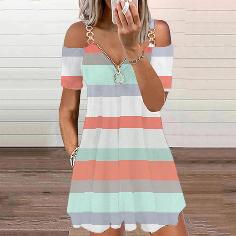 Robe à glissière à imprimé mode