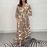 Robe Longue Imprimée avec Boutons