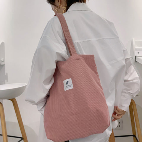 Sac en toile en velours côtelé