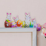 Ornement de porte d'oeuf de lapin de Pâques